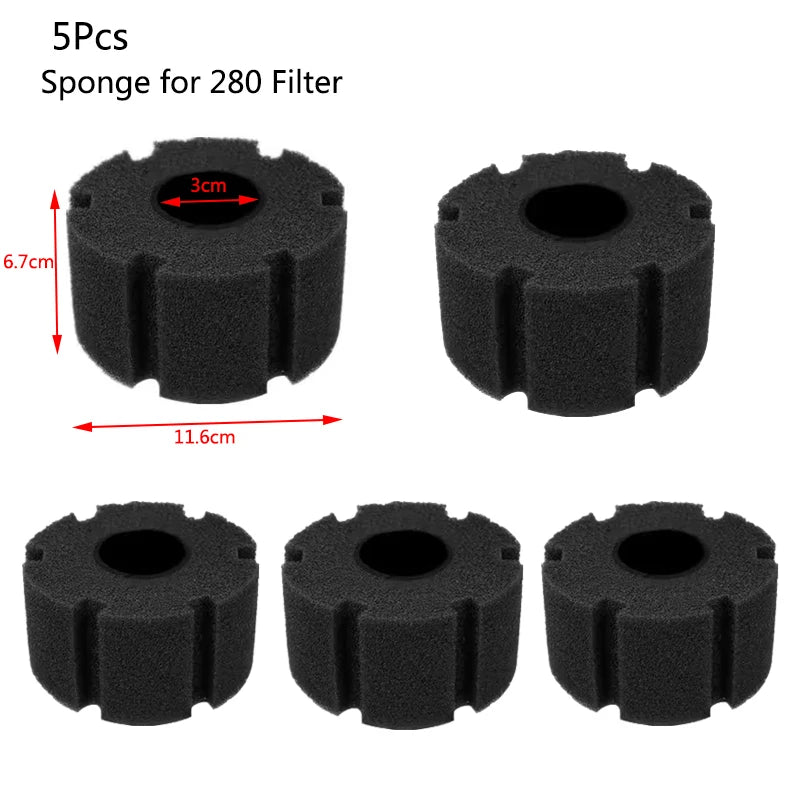 Black Bio Sponge Aquarium Filter (Air Pump Driven, Corner Skimmer, Bio Media)
