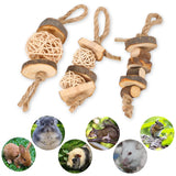 Wooden Chew Toys Set (3 Pcs) — Molar Care for Hamsters & Small Pets
