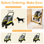 Premium 4-Wheel Dog Pram & Jogger Wagon Stroller for Small, Medium & Large Dogs