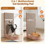 L-Shape Cat Scratcher with Bed & Toy Balls (26.8in)