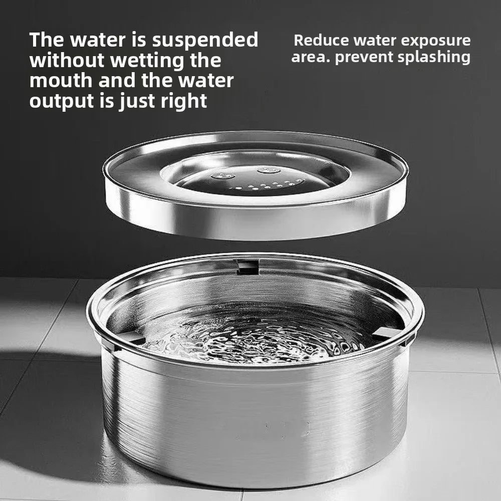 Stainless Steel Anti-Spill Dog Water Bowl (Non-Slip, Portable)