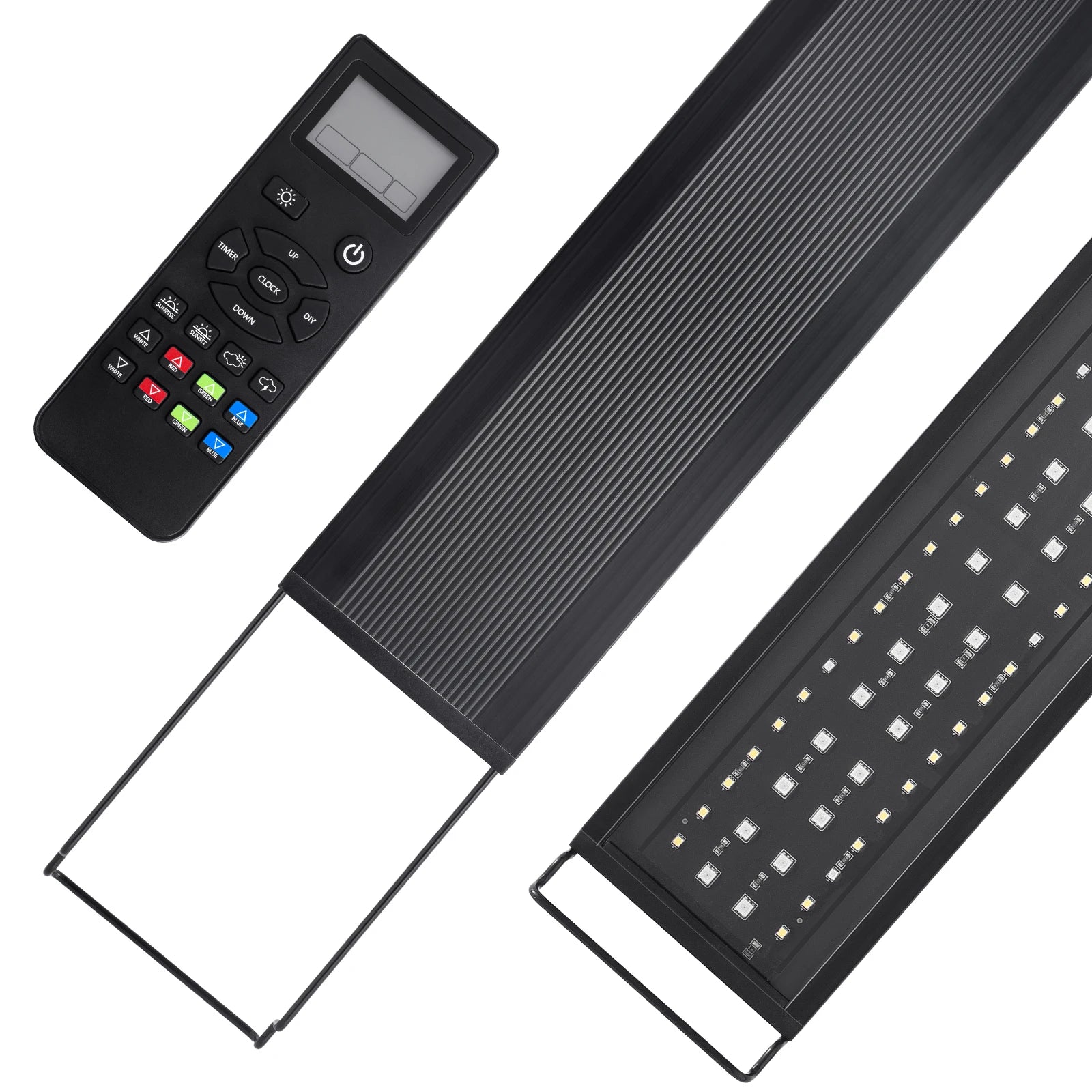 Full Spectrum Aquarium LED Light with Remote (30–60cm, IP68)