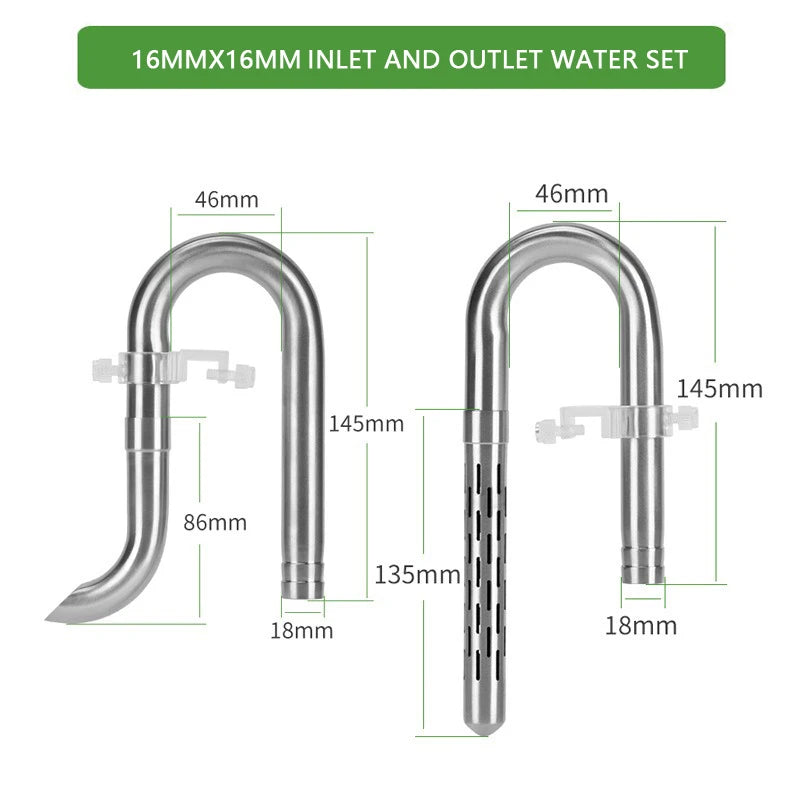 Stainless Steel Aquarium Lily Pipe & Oil Film Skimmer Set (WYIN Style)