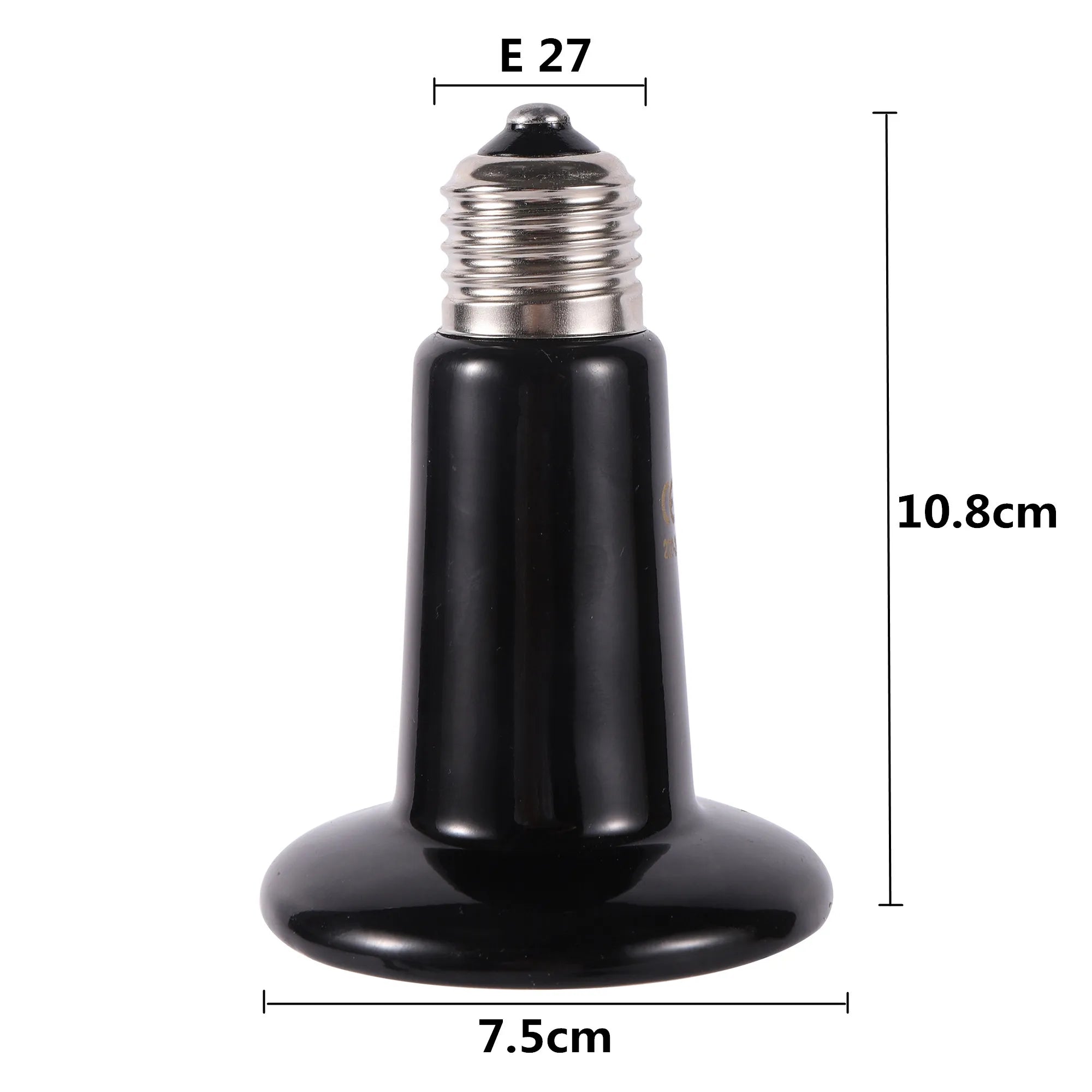 Ceramic Infrared Heat Lamp for Reptiles — No-Light Heating Bulb, 110V/220V, 25W–200W