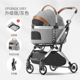 Stroller Detachable Foldable 4 Wheels Pet Stroller Aluminium Alloy Dog Trolley for Corgi Teddy Dogs and Cats 강아지유모차