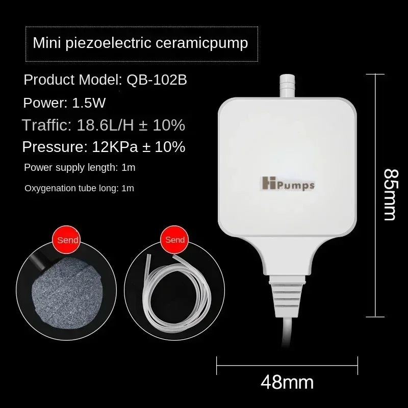 Ultra-Silent Mini Aquarium Air Pump 220–240V Single/Dual Outlet