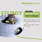 3-in-1 Cat Bed, Tunnel & Scratcher, Large Light Gray