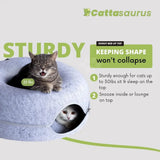 3-in-1 Cat Bed, Tunnel & Scratcher, Large Light Gray