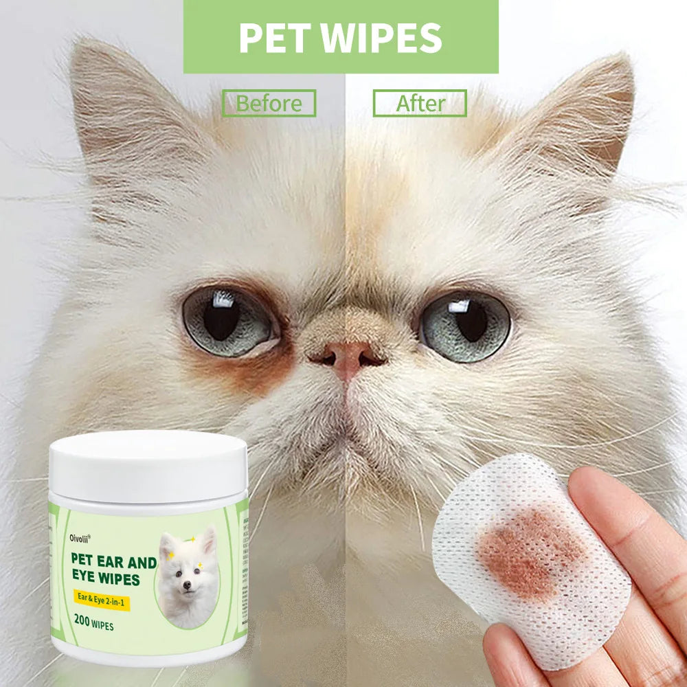 2-in-1 Ear & Eye Wipes — Gentle Botanical Formula, 200-Count