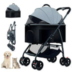 3-in-1 Dog Stroller Wagon with Removable Cat Stroller & Backpack Carrier for Dogs up to 55 lbs