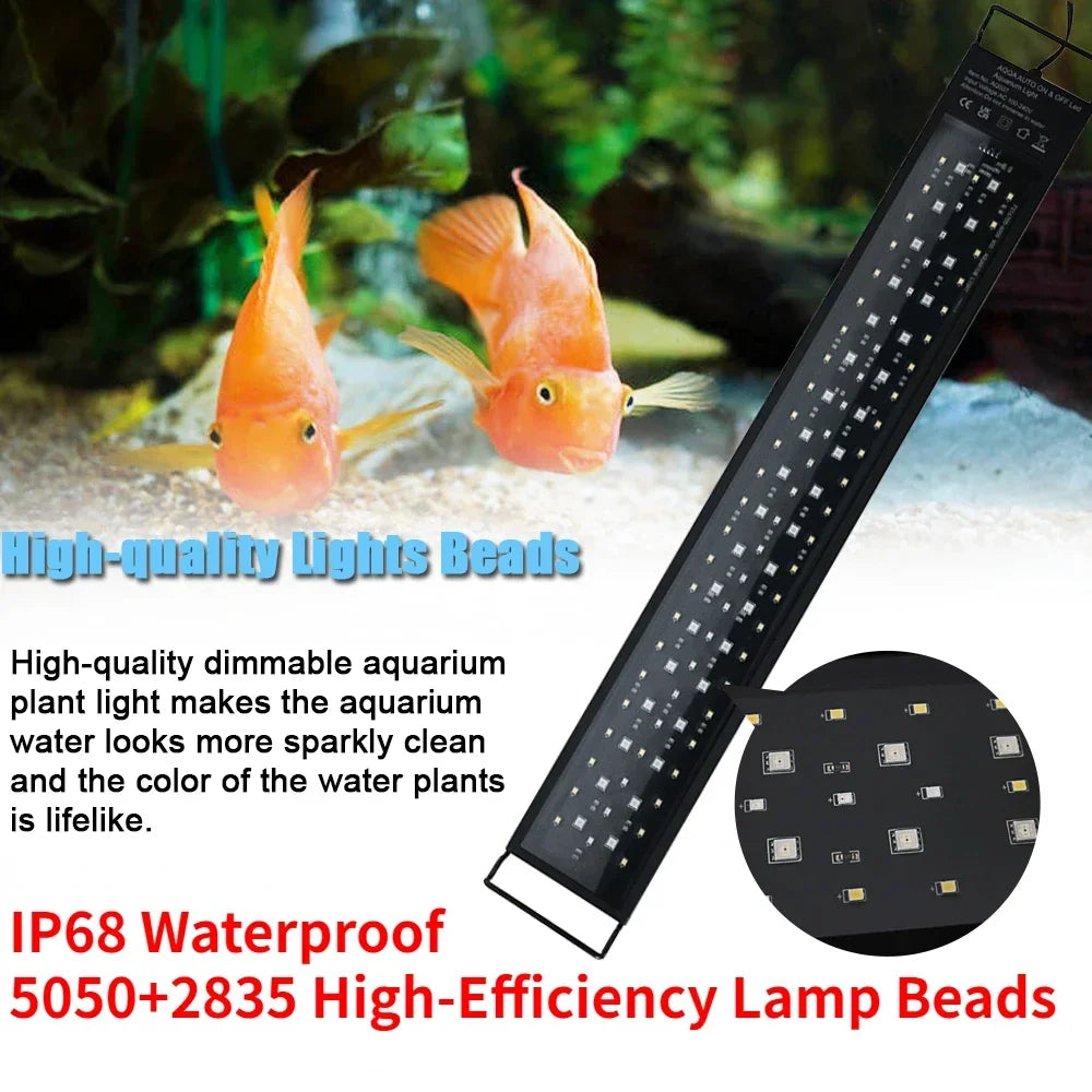 Full Spectrum Aquarium LED Light (20–70cm, 24/7 Lighting, Fish & Plants)