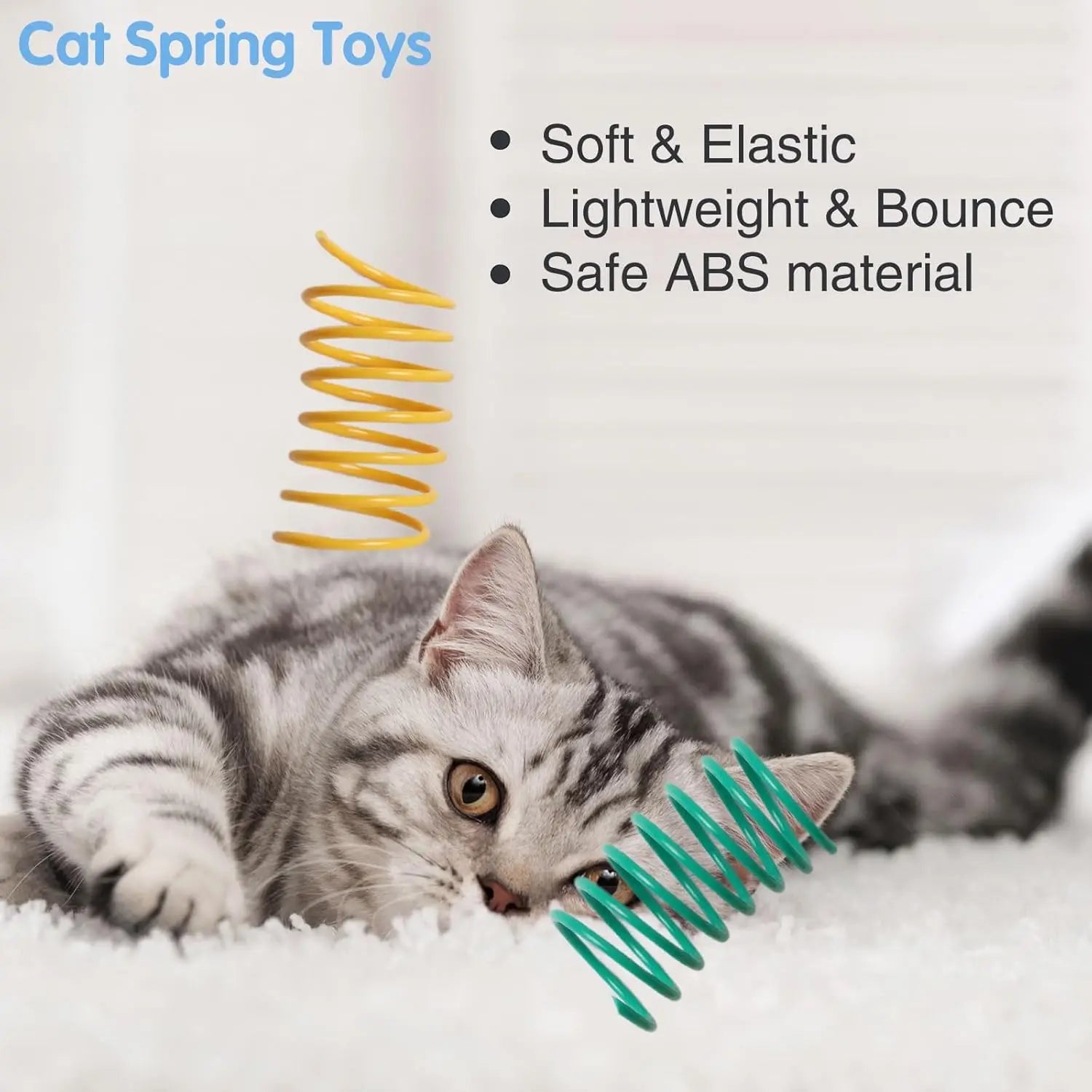 12-Pack Colorful Spring Coil Cat Toys — Durable Bouncing Springs for Solo Play