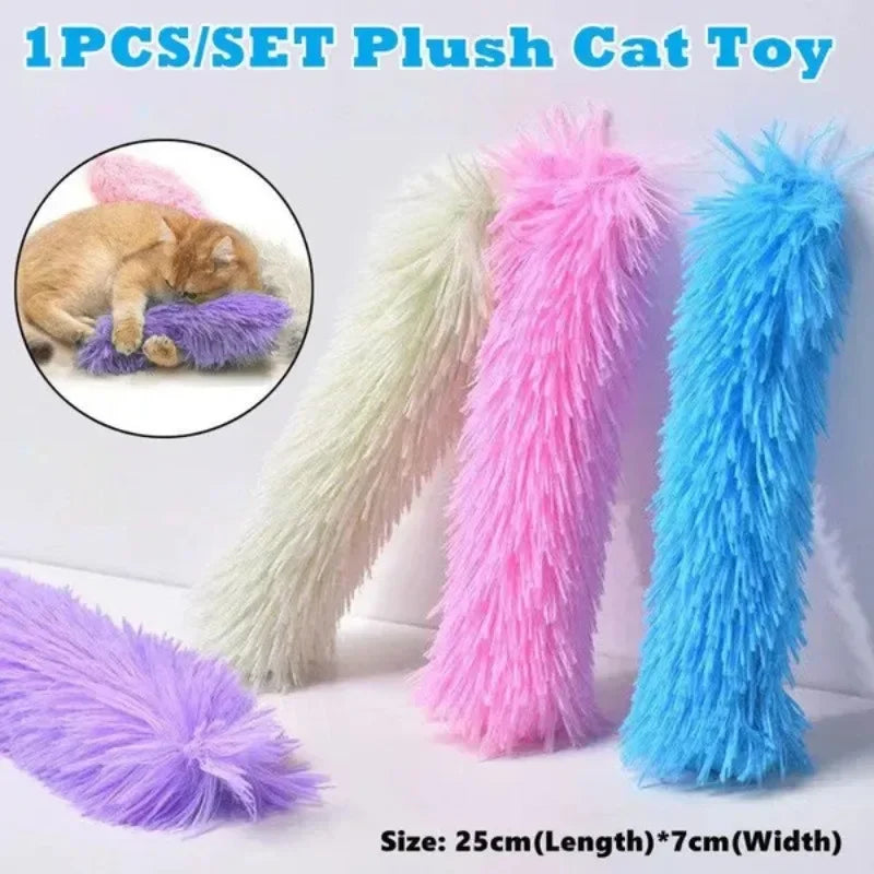 Mint & Crinkle Paper Long Plush Cat Pillow Toy — Bunny-Kick Cuddle Toy