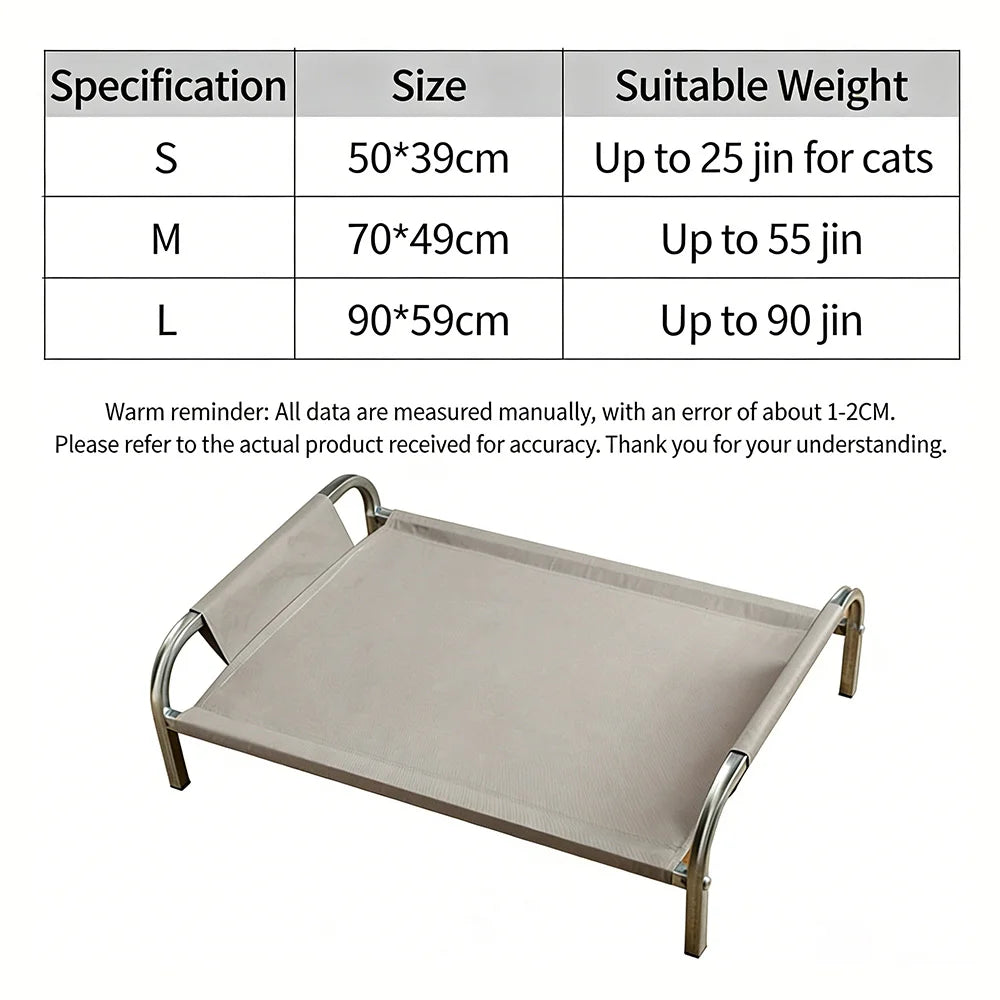 Elevated Cooling Dog Cot Bed, Moisture-Proof & Washable