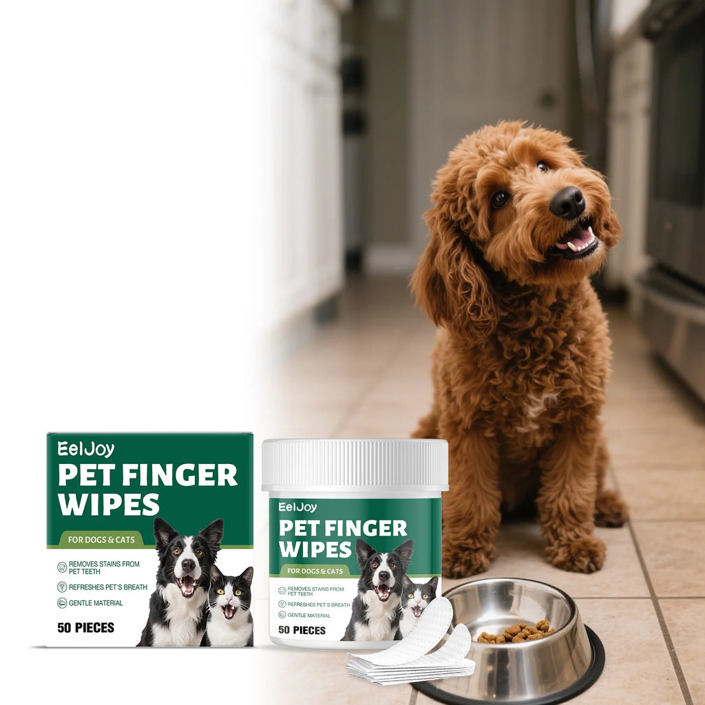 Pet Teeth Cleaning Wipes — Removes Food Residue & Freshens Breath