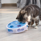 LED Cat Turntable Feather Toy — Auto-Rotating Light-Up Play