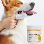 Disposable Pet Cleaning Finger Wipes — Teeth, Ear & Eye Care, 50pcs