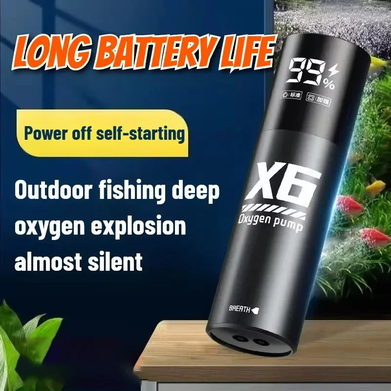 5W USB Rechargeable Aquarium Oxygen Pump 48H Portable