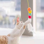 Elastic Rope Hanging Cat Teaser — Feather & Bell Self-Play Toy