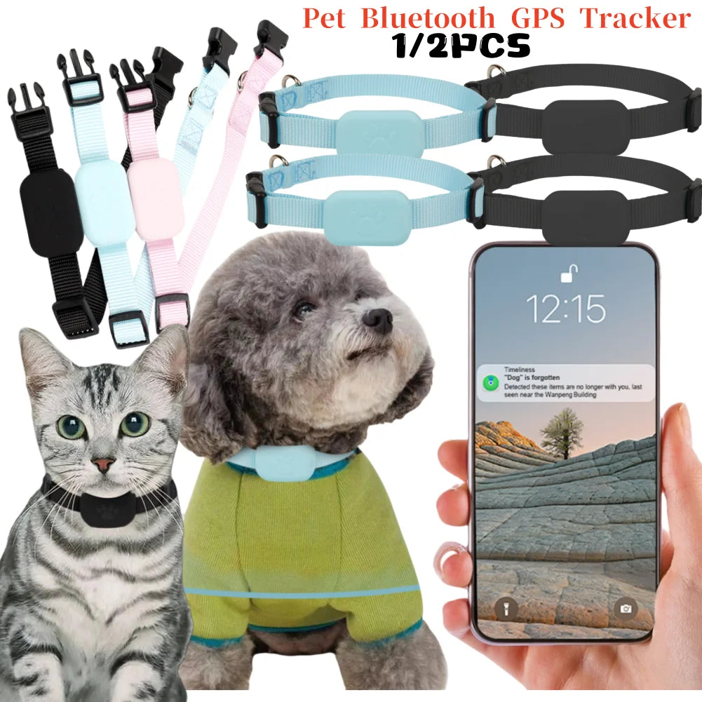 Waterproof Dog GPS Tracker with Movement Alert & Anti-Loss Alarm - iOS & Android (1-2 Pack)