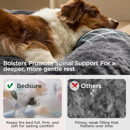 30-Inch Calming Donut Dog Bed, Anti-Slip & Washable