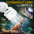UVB Reptile Basking Lamp — 13W E27 Bulb for Vitamin D3 & Calcium Absorption