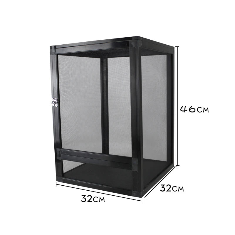 Front-Opening Reptile Terrarium — Tall Metal Mesh Door Enclosure