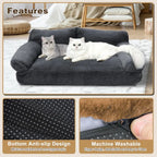 Plush Cat & Dog Couch Bed with Washable Cover