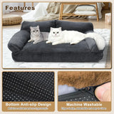 Plush Cat & Dog Couch Bed with Washable Cover