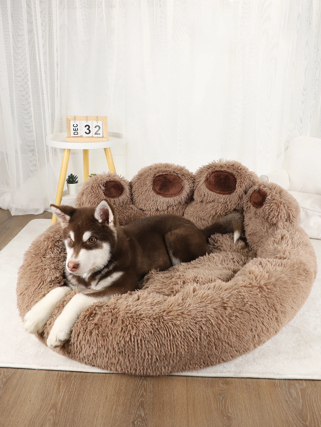 Fluffy Plush Winter Pet Bed Basket