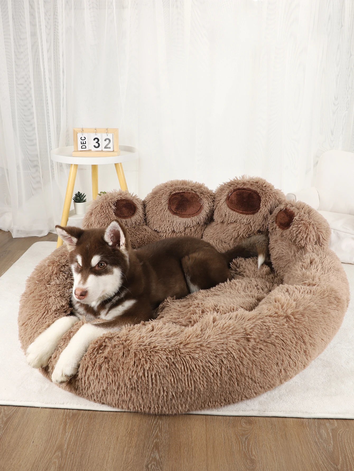 Fluffy Plush Winter Pet Bed Basket