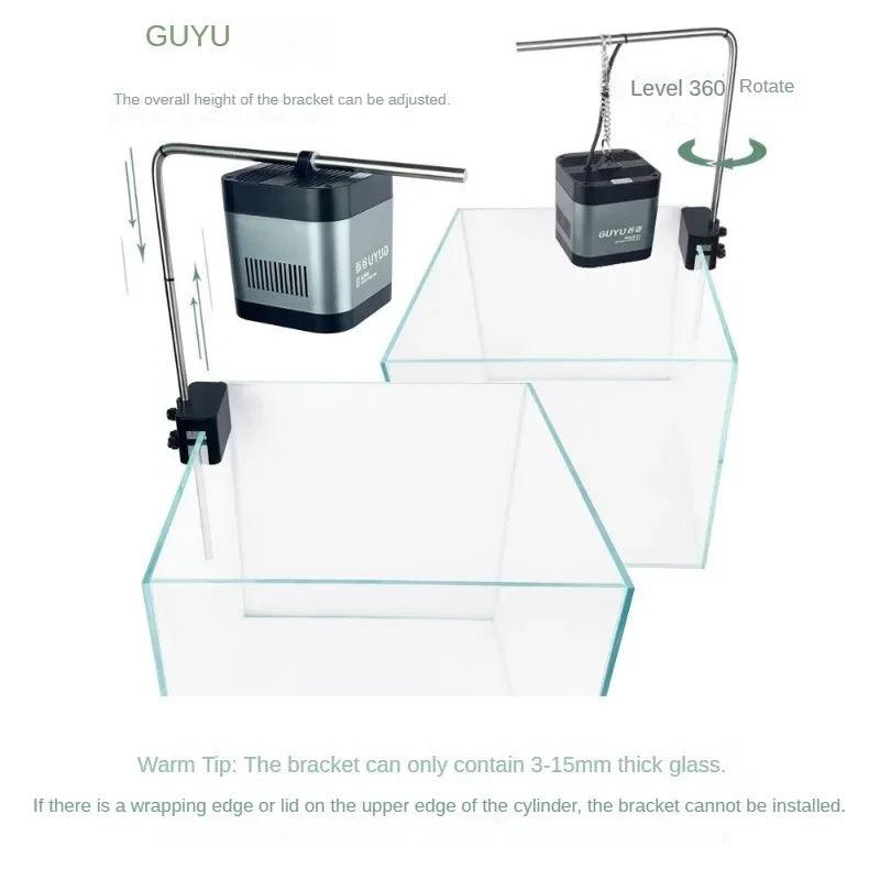 GUYU WRGB Full Spectrum Aquarium LED Lamp (25/35/65W, Clip-On, Plant & Fish)