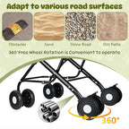 Double Pet Stroller for 2 Dogs & Cats — Foldable Travel Carriage with Detachable Carriers, Safety Belts & 4 Lockable Wheels