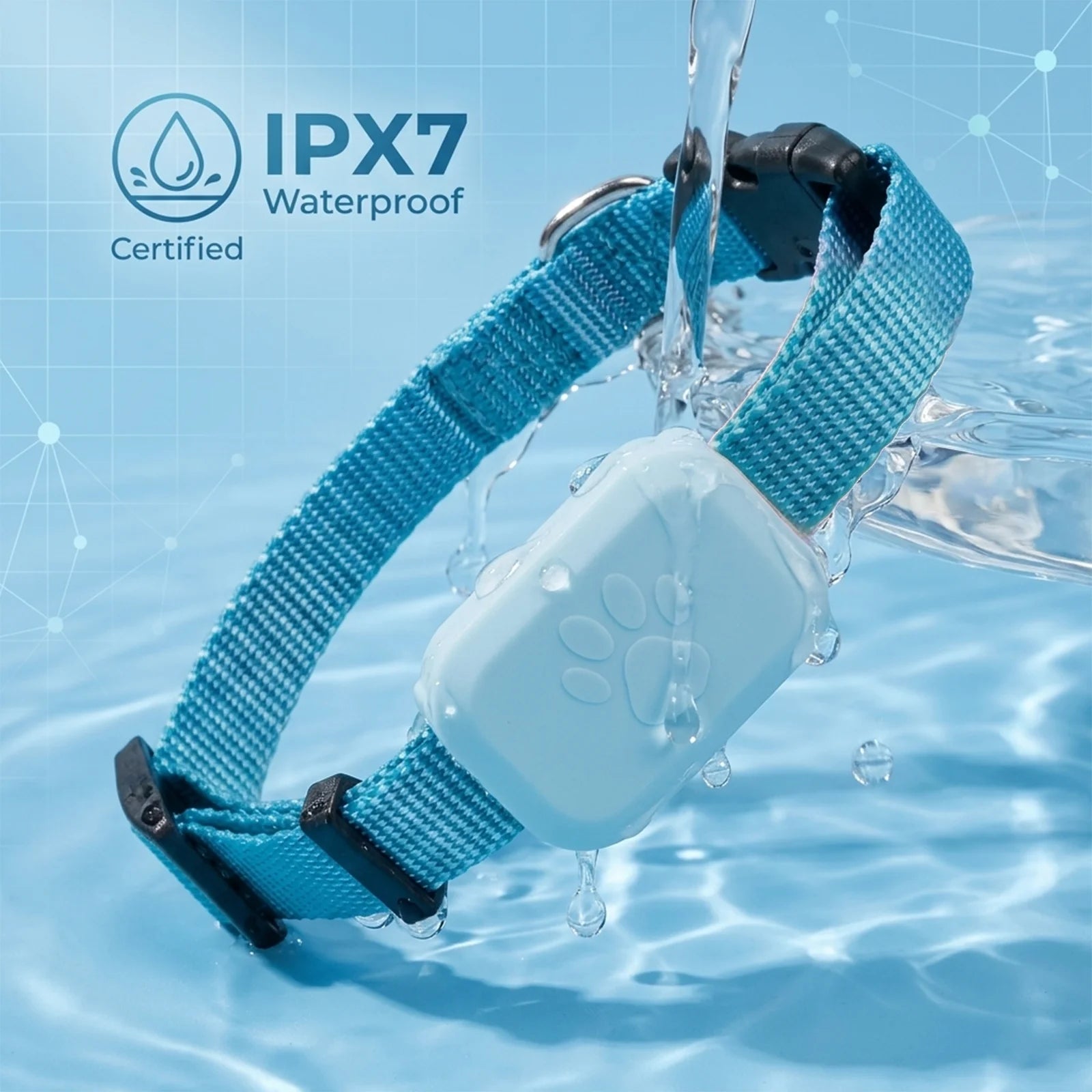 Waterproof GPS Collar Tracker with Apple Find My - Real-Time, Global