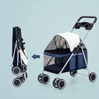 Portable Folding Pet Stroller for Cats, Dogs, Rabbits & Hamsters
