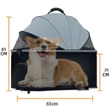 Foldable Pet Stroller with Detachable Carrier