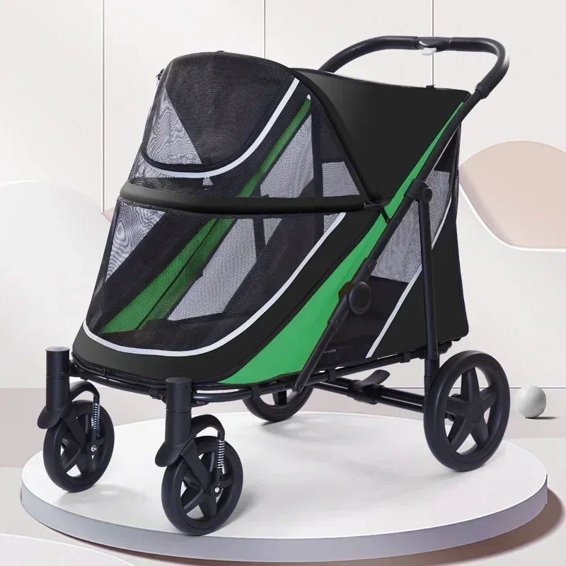 Multifunctional Lightweight Foldable Pet Cart for Multiple Cats & Dogs — Versatile Outdoor Carrier