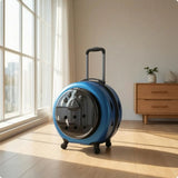 Pet Carrier with Wheels Transparent Pet Carrier Suitcase Hard-Sided Cats, Small Dogs, Travel, Airport, Professional Visits