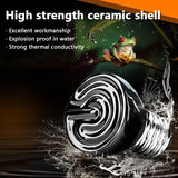 Mini Black Ceramic Heat Emitter — No-Light Brooder & Reptile Bulb, 25W–75W