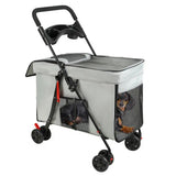 Dog Stroller With 360-degree Wheels Foldable Pet Cart 5 Ventilation Windows & Removable Tray Dog Cart For Small/Medium Dogs
