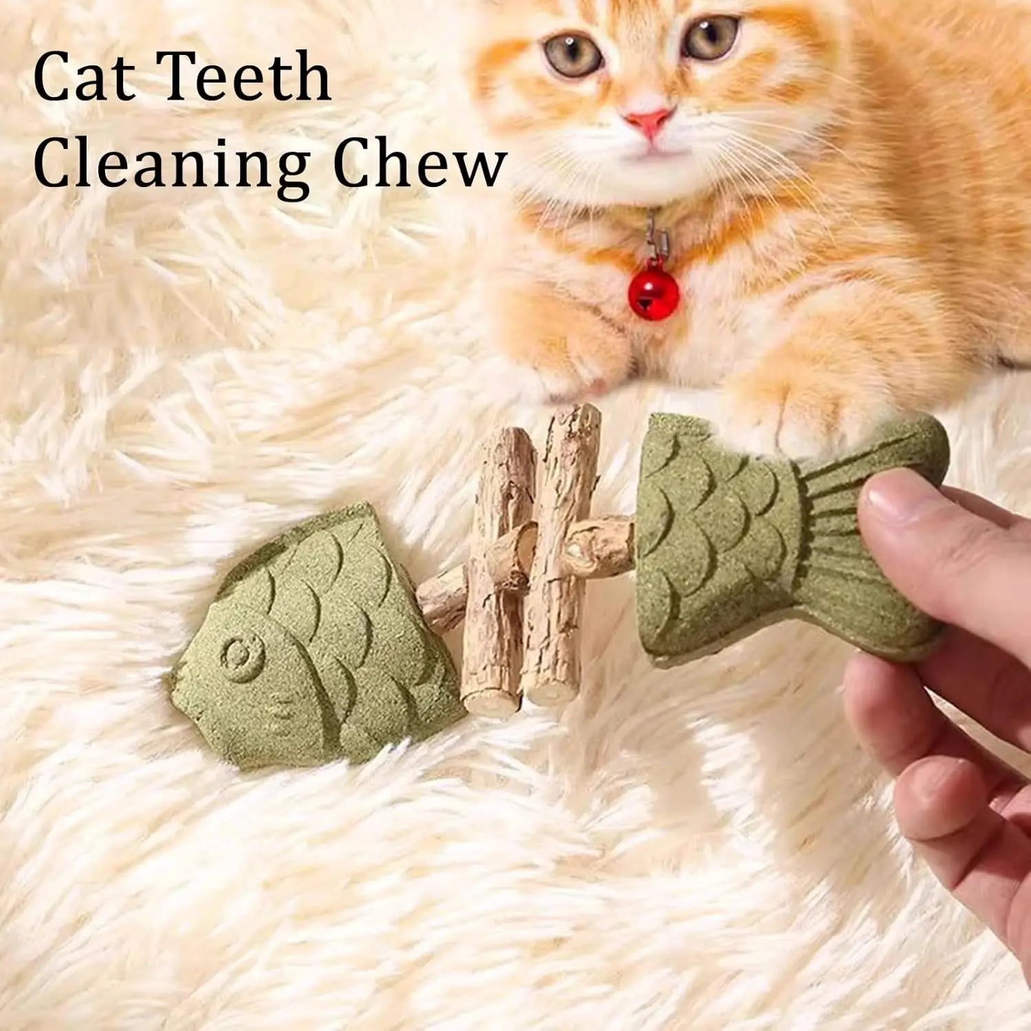 Textured Fishbone Chew Toy for Cats