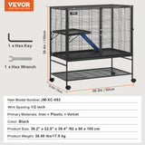 4-Tier Rolling Ferret Cage — Large Critter Cage with Ramps & Hammock