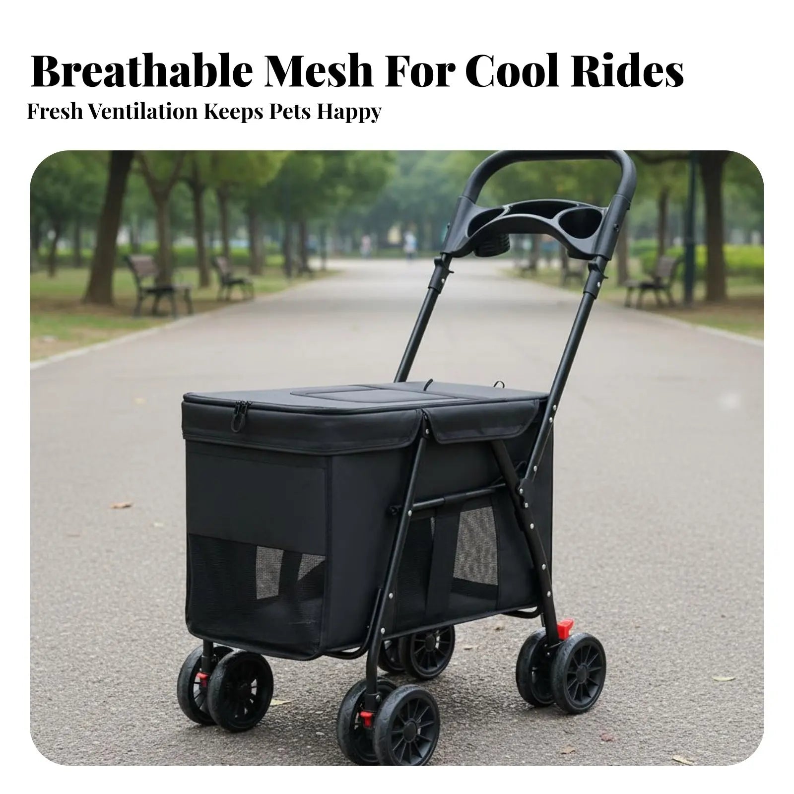 Sturdy Oxford Fabric Foldable Large Dog Carriage Stroller