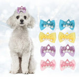 Crown Style Pet Hair Bow Ties 20-Pack (Cartoon, Soft Elastic Band)