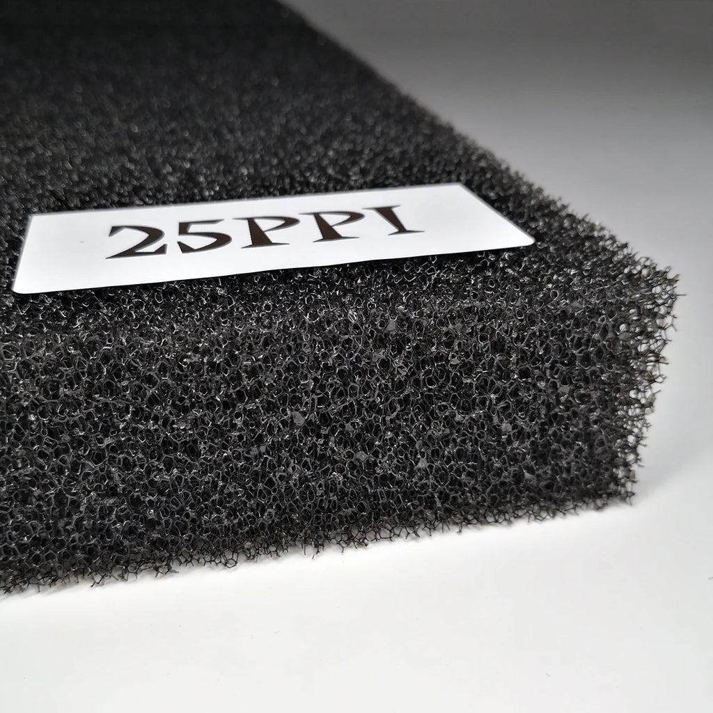 Aquarium Biochemical Filter Foam Sponge (15–50 PPI, Black, Cut-to-Size)
