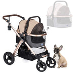 Pet Rover Prime 3-in-1 Luxury Dog & Cat Stroller — Travel Carrier, Car Seat & Stroller with Detachable Carrier