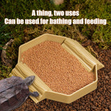 2-in-1 Anti-Slip Tortoise Water Dish — Bathing & Feeding Bowl with Ramp