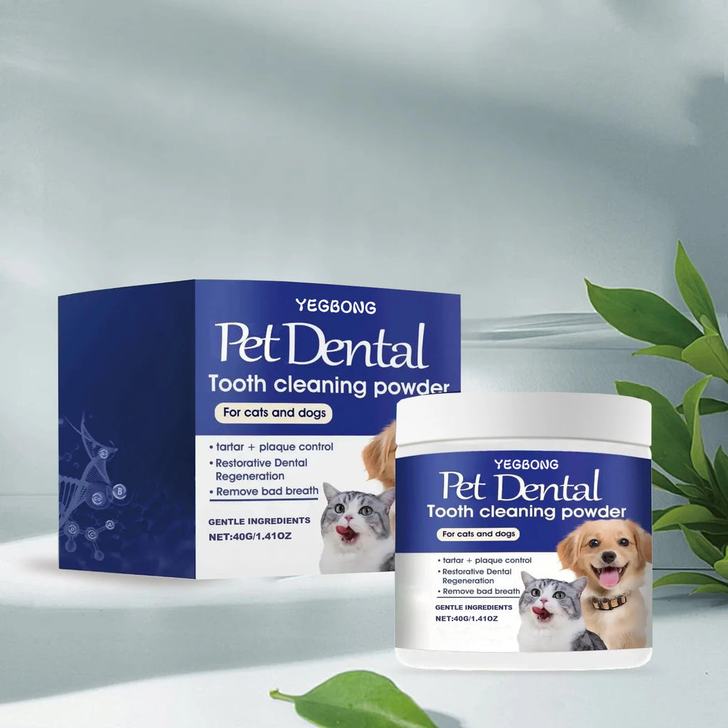 Pet Dental Cleaning Powder — Removes Plaque & Eliminates Oral Odor