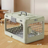 Portable Folding Pet Carrier Breathable Cat Dog Travel Bag Car Use Pet Air Box Foldable Going‑out Handbag Pet Transport Case