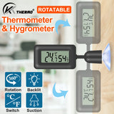 Mini Digital Reptile Thermometer-Hygrometer — 360° Rotating, Luminous Display